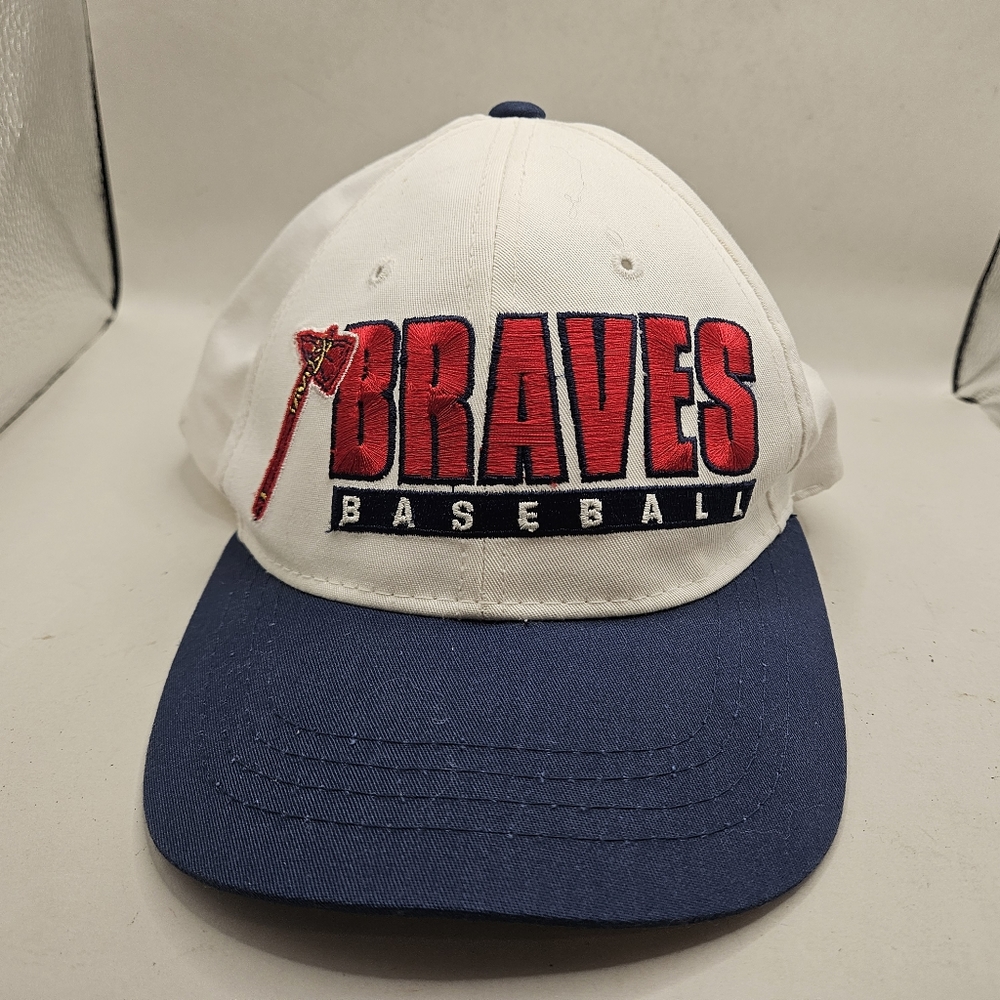 Atlanta ATL Braves Youth Starter Vintage 90’s MLB Baseball Snapback Hat White. 